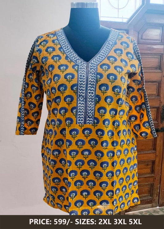 Yellow Cotton Kurti