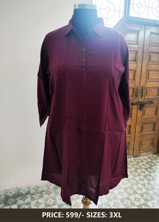 Mauve Rayon Long Shirt