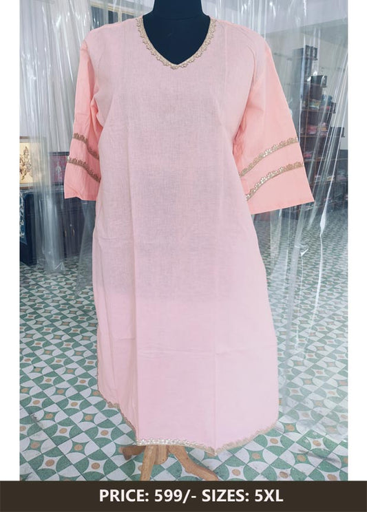 Rayon Mauve Cotton Kurti
