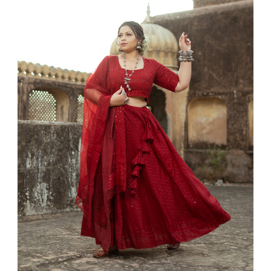 Maroon Lehenga Set