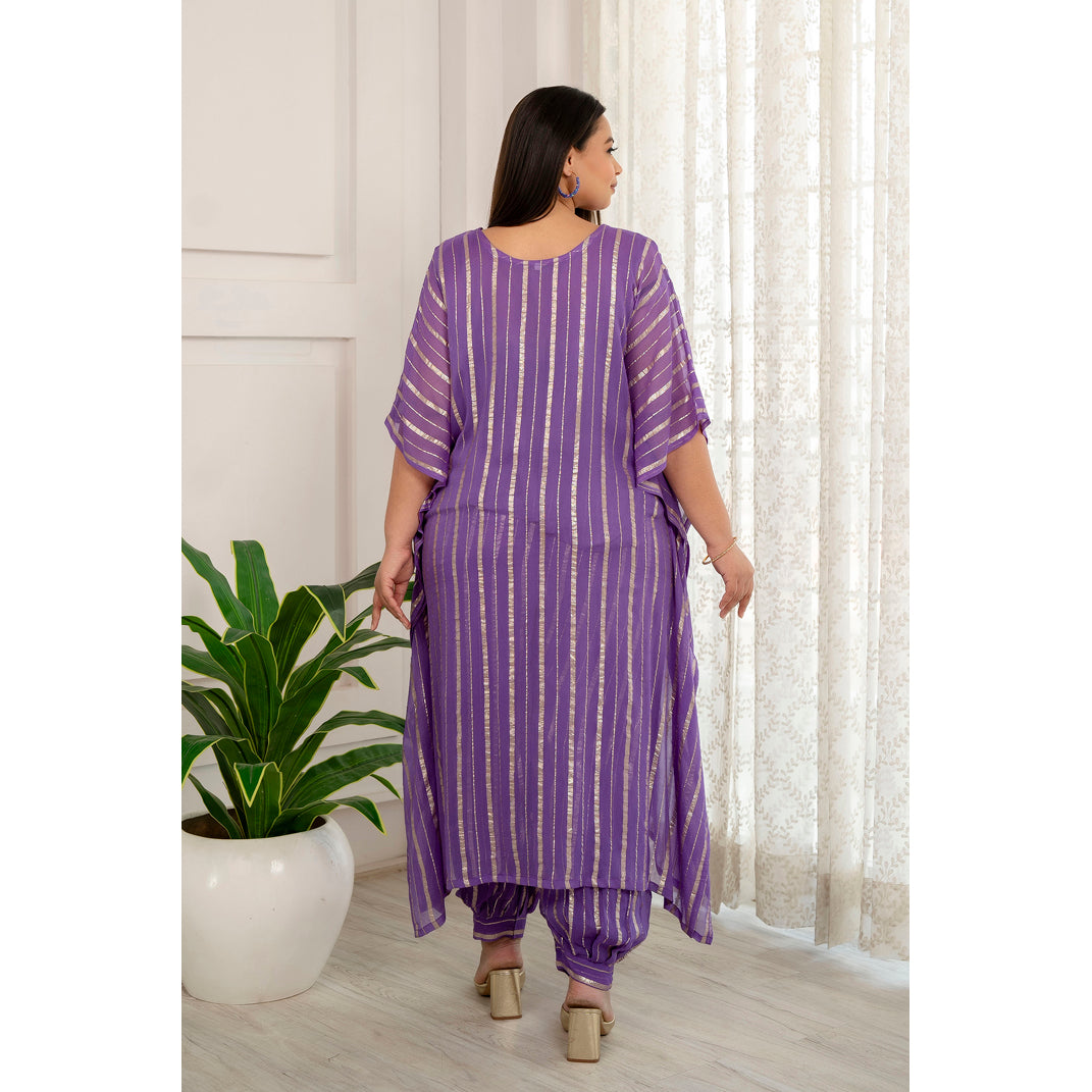 Lilac Georgett Kaftan with Afgani Salwar Set