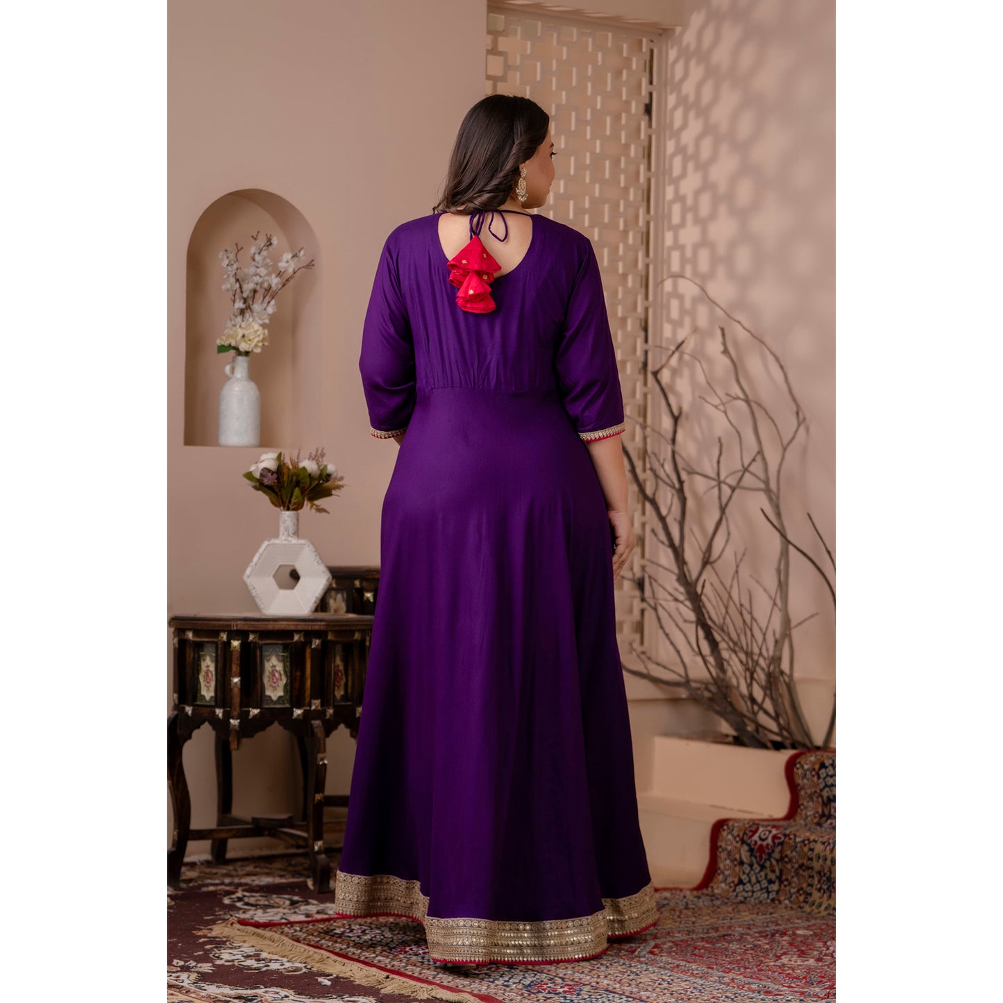 Purple Gown With Borders