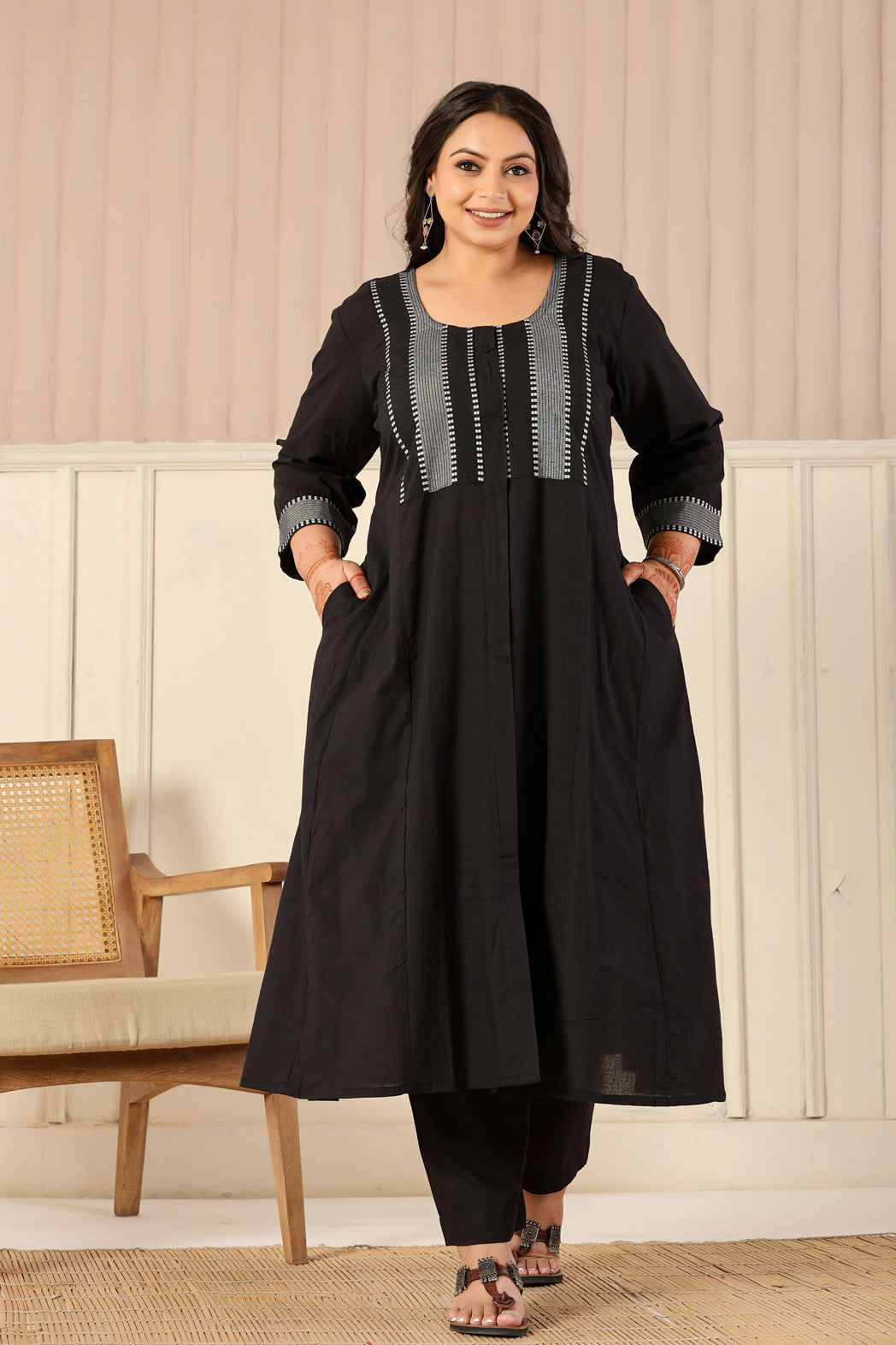 Cotton Black Kurta & Pant Set