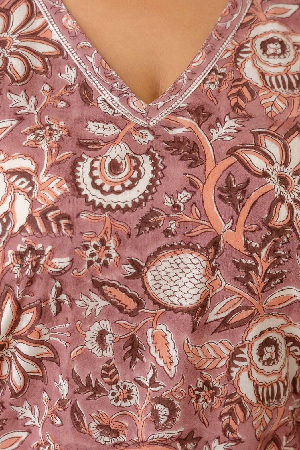 Floral Printed Plus Size Kaftan Kurta Set for Women
