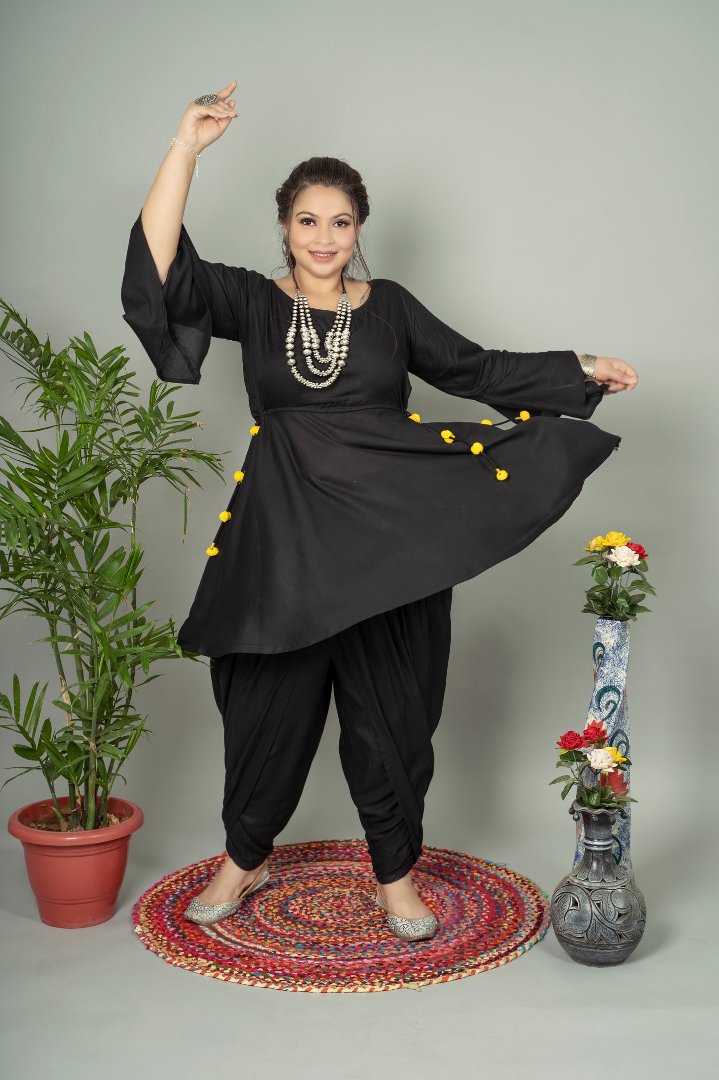 Plus Size Dhoti Set