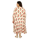 Damyantii Women’s Plus Size Handblock Printed Long Length Rayon Dress in Sizes: 2XL – 5XL