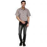 Men’s Rajasthani Block Print Grey Casual Cotton Regular Fit Shirt (BSHS0248)