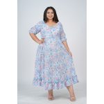 Plus Size Blue Dress with Frills