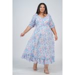 Plus Size Blue Dress with Frills